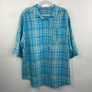 Woman Within Linen Blend Button-Front Shirt size 18/20 plus size